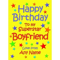Personalised Boyfriend Birthday Card (Yellow)
