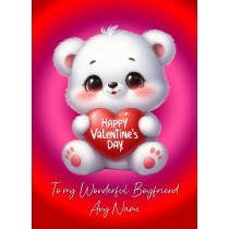 Personalised Valentines Day Card for Boyfriend (Cuddly Bear Heart)