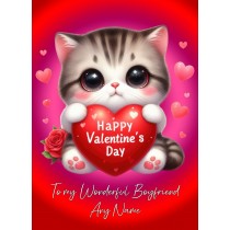 Personalised Valentines Day Card for Boyfriend (Cat)