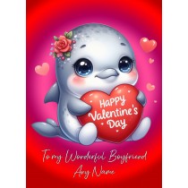 Personalised Valentines Day Card for Boyfriend (Dolphin)