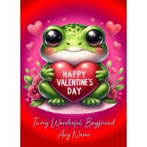 Personalised Valentines Day Card for Boyfriend (Frog)