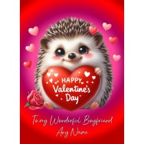 Personalised Valentines Day Card for Boyfriend (Hedgehog)