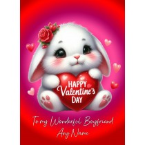 Personalised Valentines Day Card for Boyfriend (Rabbit)
