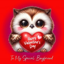 Valentines Day Square Card for Boyfriend (Owl)