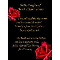 to My Boyfriend' Anniversary Verse Poem Greeting Card