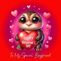 Valentines Day Square Card for Boyfriend (Turtle)