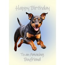 Doberman Dog Birthday Card For Boyfriend