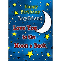 Birthday Card for Boyfriend (Moon and Back) 