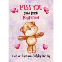 Missing You Card For Boyfriend (Hearts)