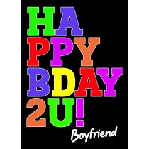Birthday Card For Boyfriend (Bday, Black)