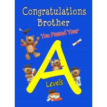 Congratulations A Levels Passing Exams Card For Brother (Design 3)
