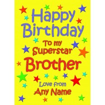 Personalised Brother Birthday Card (Yellow)