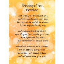 Thinking of You 'Brother' Poem Verse Greeting Card