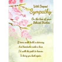 Sympathy Bereavement Card (With Deepest Sympathy, Beloved Brother)