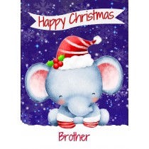 Christmas Card For Brother (Happy Christmas, Elephant)