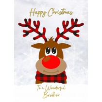 Christmas Card For Brother (Reindeer Cartoon)