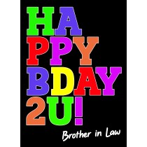 Birthday Card For Brother in Law (Bday, Black)