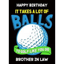 Funny Golf Birthday Card for Brother in Law (Design 2)