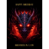 Gothic Fantasy Dragon Birthday Card For Brother in Law (Design 1)