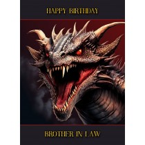 Gothic Fantasy Dragon Birthday Card For Brother in Law (Design 2)