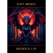 Gothic Fantasy Dragon Birthday Card For Brother in Law (Design 3)