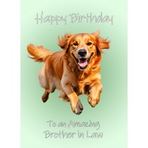 Golden Retriever Dog Birthday Card For Brother in Law