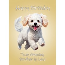 Poodle Dog Birthday Card For Brother in Law