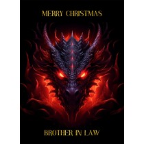 Gothic Fantasy Dragon Christmas Card For Brother in Law (Design 1)