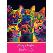 Christmas Card For Brother in Law (Colourful Cat Art)