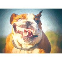 Bulldog Art Blank Greeting Card