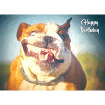 Bulldog Art Birthday Card
