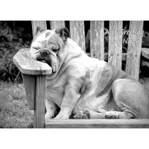 Personalised Bulldog Black and White Art Greeting Card (Birthday, Christmas, Any Occasion)