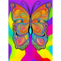 Butterfly Animal Colourful Abstract Art Blank Greeting Card