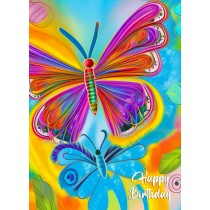 Butterfly Animal Colourful Abstract Art Birthday Card