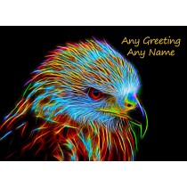 Personalised Buzzard Neon Art Greeting Card (Birthday, Christmas, Any Occasion)