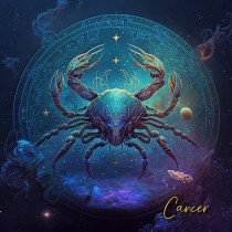 Fantasy Horoscope Square Greeting Card (Cancer)