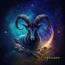 Fantasy Horoscope Square Greeting Card (Capricorn)