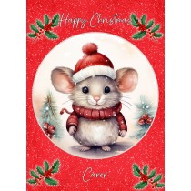 Christmas Card For Carer (Globe, Mouse)