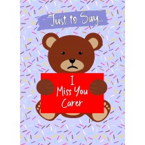 Missing You Card For Carer (Bear)