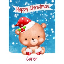 Christmas Card For Carer (Happy Christmas, Bear)