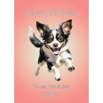 Chihuahua Dog Birthday Card For Carer