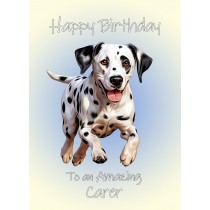 Dalmatian Dog Birthday Card For Carer