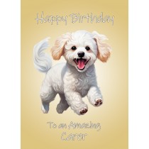 Poodle Dog Birthday Card For Carer