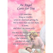 An Angel Cares for You Poem Verse Greeting Card