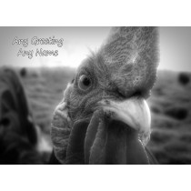 Personalised Chicken Black and White Art Greeting Card (Birthday, Christmas, Any Occasion)