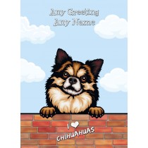Personalised Chihuahua Dog Birthday Card (Art, Clouds)
