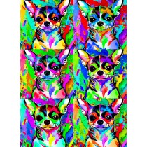 Chihuahua Colourful Pop Art Blank Greeting Card