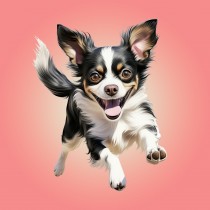 Chihuahua Dog Blank Square Card (Running Art)