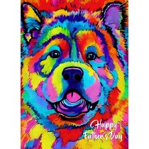 Chow Chow Dog Colourful Abstract Art Fathers Day Card