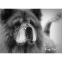 Personalised Chow Chow Black and White Art Greeting Card (Birthday, Christmas, Any Occasion)